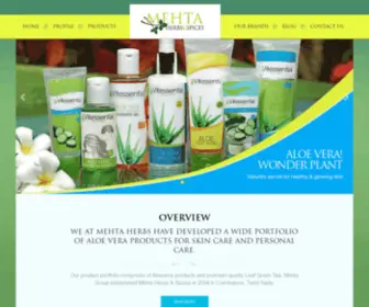 Mehtaherbs.com(Aloe Vera products Manufacturers) Screenshot