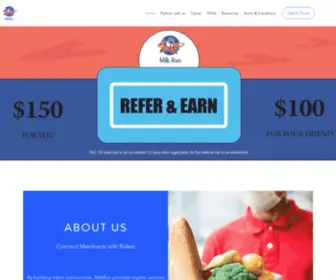Meilitechs.com(MilkRun connects merchants with drivers to provide on) Screenshot