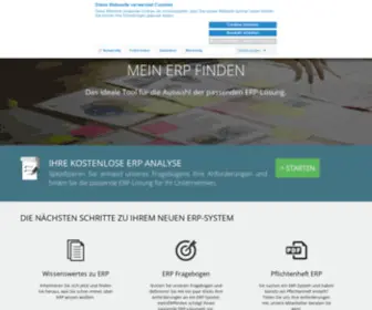 Meinerpfinden.de(Das Tool für die Auswahl der passenden ERP) Screenshot
