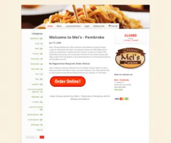 Meispembroke.com(Order Chinese online from Mei's) Screenshot