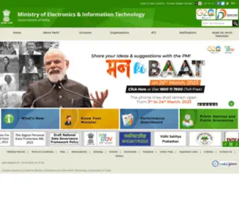 Meity.gov.in(Ministry of Electronics and Information Technology) Screenshot