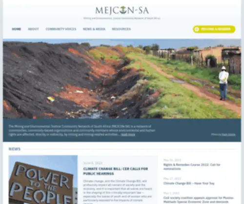 MejCon.org.za(Mining and Environmental Justice Community Network of South Africa) Screenshot