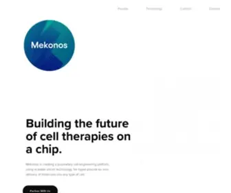 Mekonos.com(The future of cell therapies on a chip) Screenshot