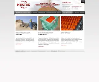 Mektekinc.com(Pneumatic Conveyors and Disc Screens) Screenshot