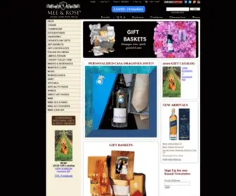Melandrose.com(Champagne, Wine, Liquor, Gift Baskets and Specialty Food) Screenshot