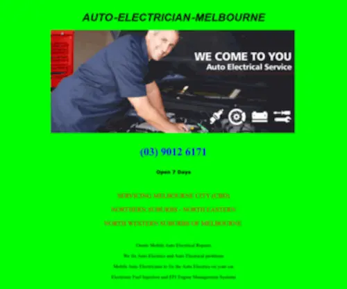 Melbourneautoelectricians.com(ON-SITE AUTO ELECTRICAL REPAIRS) Screenshot