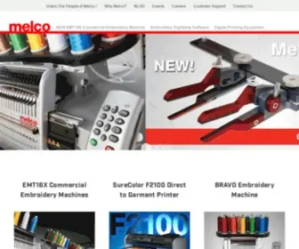 Melco.com(Commercial Embroidery Machines & DTG Printers) Screenshot