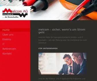 Melcom.ch(Melcom steht für massgeschneiderte Elektro) Screenshot