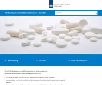 Meldpuntgeneesmiddelentekortendefecten.nl(Meldpunt geneesmiddelentekorten en) Screenshot