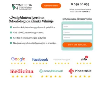 Meledaklinika.lt(Odontologijos Klinika Vilniuje) Screenshot