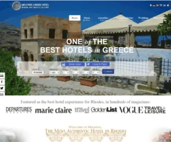 Melenoslindos.com(Top Luxury Art & Craft Hotel Lindos Rhodes) Screenshot