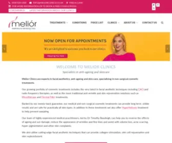 Meliorclinics.co.uk(Cosmetic Aesthetic Treatments in London & South East) Screenshot