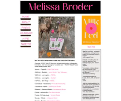 Melissabroder.com(Melissa Broder Online) Screenshot