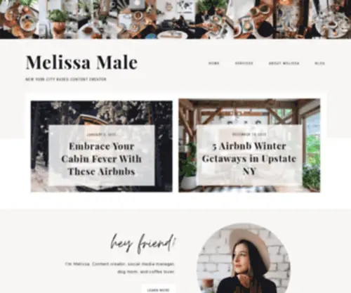 Melissamale.com(New York City Based Content Creator) Screenshot