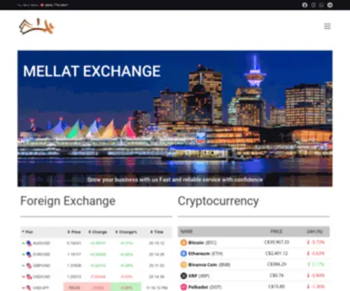 Mellatexchange.ca(Mellat Exchange) Screenshot