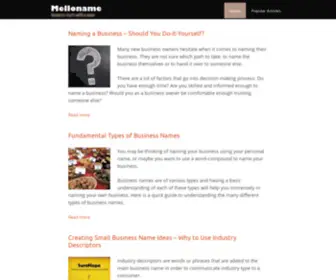 Melloname.com(Catchy business names) Screenshot