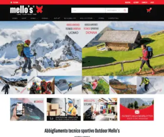 Mellos.it(Abbigliamento Tecnico Sportivo Outdoor Mello's) Screenshot