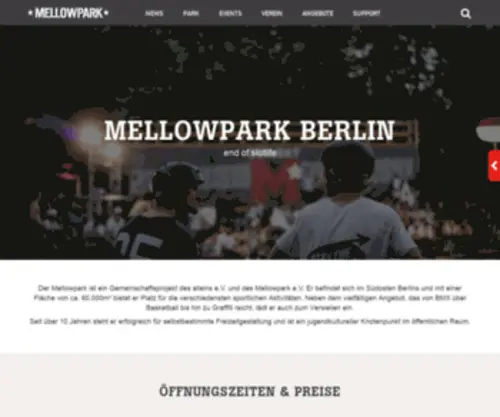 Mellowpark.de(BMX & Skateboard in Berlin) Screenshot