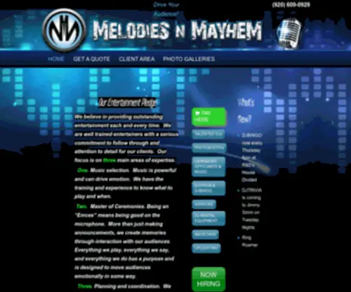 Melodiesnmayhem.com(Melodies N Mayhem Entertainment) Screenshot