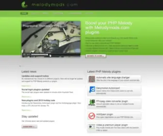 Melodymods.com(Provides free and premium plugins for the PHP Melody video CMS) Screenshot