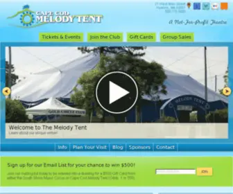 Melodytent.com(The Official Website of the Cape Cod Melody Tent) Screenshot