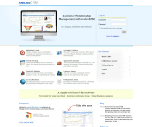 Melsscrm.com(Online Customer Support CRM Software) Screenshot