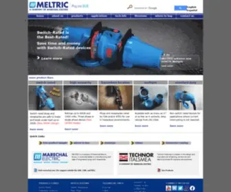 Meltric.com(Manufacturer of Engineered Plugs and Receptacles) Screenshot
