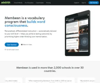 Membean.com(Membean is a vocabulary program) Screenshot