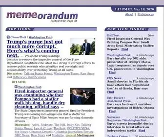 Memeorandum.com(A continuously updated summary of the news stories) Screenshot
