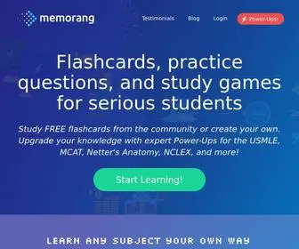 Memorangapp.com(Flashcards, quizzes, and games for serious students) Screenshot