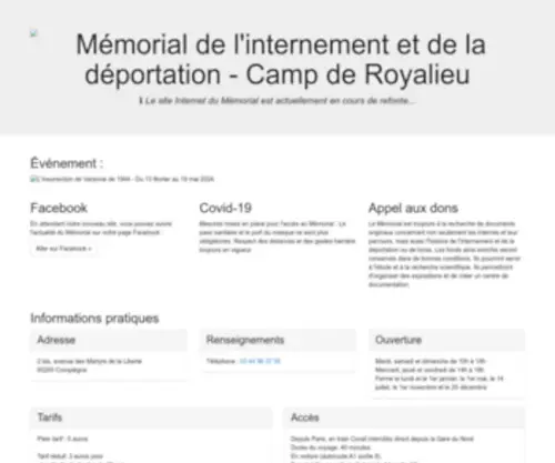 Memorial-Compiegne.fr(Mémorial de l'internement et de la déportation) Screenshot