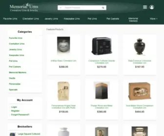 Memorial-URNS.com(Beautiful Cremation Urns for Humans and Pets by Memorial Urns) Screenshot