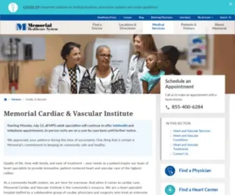 Memorialcardiac.com(Cardiac and Vascular) Screenshot
