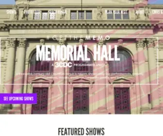 Memorialhallotr.com(Historic Downtown Cincinnati Venue) Screenshot