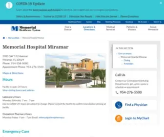 Memorialmiramar.com(Memorial Hospital Miramar) Screenshot