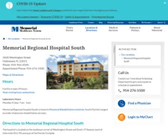 Memorialregionalsouth.com(Memorial Regional Hospital South) Screenshot