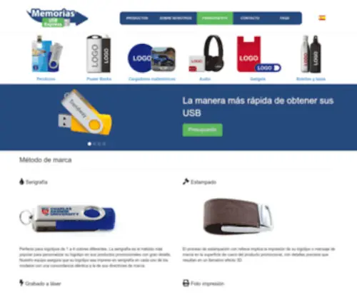 Memoriasusbexpress.es(USB Personalizados con su Logo) Screenshot