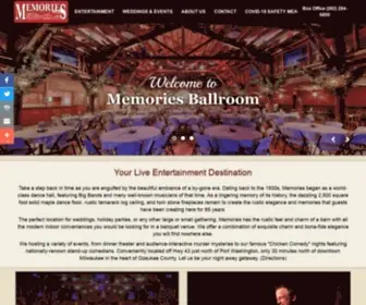 Memoriesballroom.com(Dinner Theater Port Washington Wisconsin) Screenshot