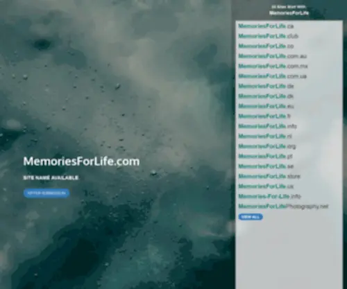 Memoriesforlife.com(Domainname) Screenshot