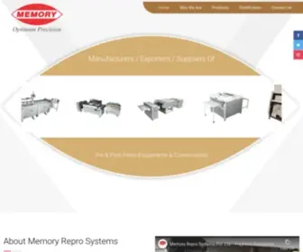 Memoryrepro.com(Pre Press Equipment Manufacturer) Screenshot