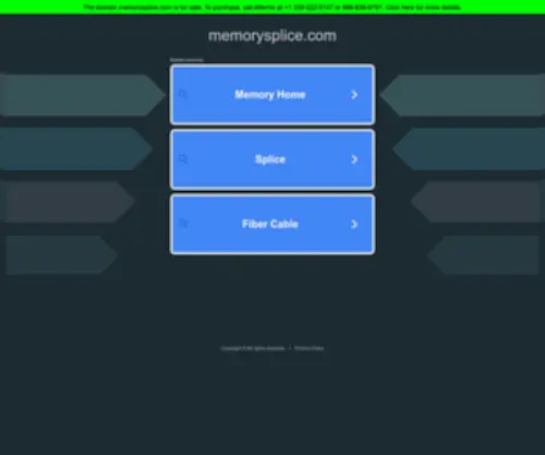 Memorysplice.com(Memory Splice) Screenshot