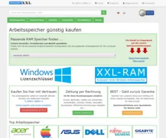 Memoryxxl.net(Arbeitsspeicher Shop) Screenshot