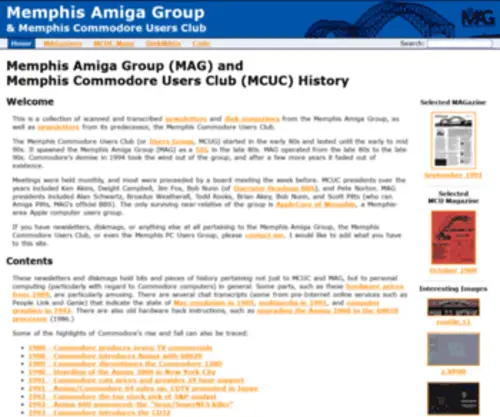 Memphisamigagroup.net(Memphis Amiga Group (MAG) and Memphis Commodore Users Club (MCUC) History) Screenshot