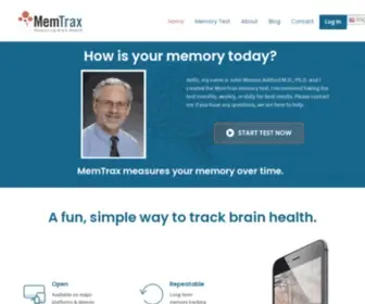 Memtrax.com(Measuring Brain Health and Cognition) Screenshot