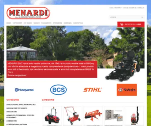 Menardisnc.it(Menardi vendita prodotti per giardinaggio agricoltura viticoltura orticoltura boschivo edilizia in Friuli e Veneto) Screenshot