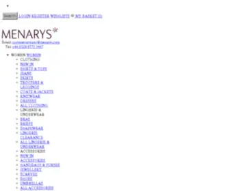 Menarys.com(Menarys Department Stores & Wedding Gift List Service) Screenshot