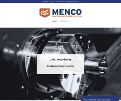 Menco.com(Machining, Fabrication) Screenshot