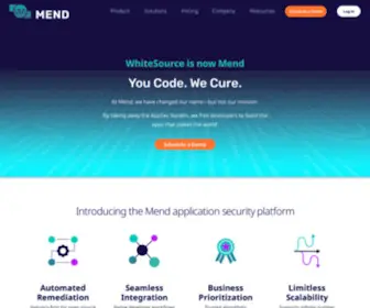 Mend.io(Mend (formerly WhiteSource)) Screenshot