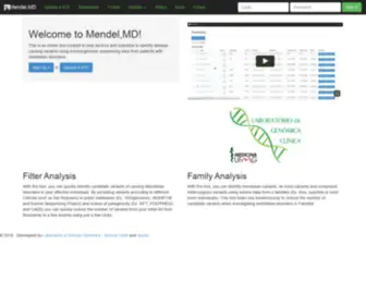 Mendelmd.org(Cloud Based Genome Analysis) Screenshot