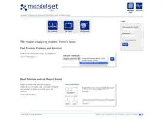 Mendelset.com(Organic Chemistry Practice Problems and Problem Sets) Screenshot